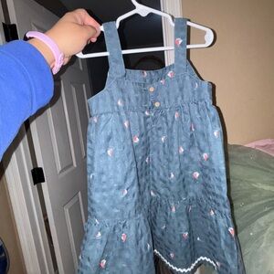 Adorable Kids Blue Dress with Ice Cream Print